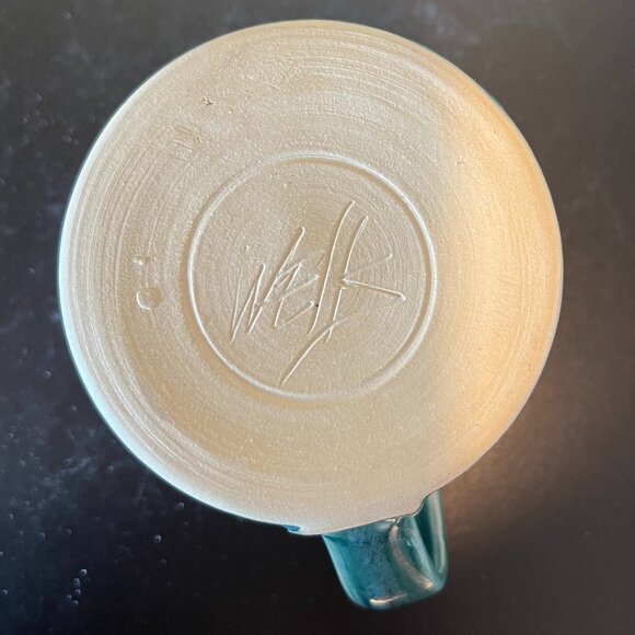 Handcrafted Hand Thrown Drip Glaze Pottery Mug Signed by Artist - Wells - Picture 9 of 10